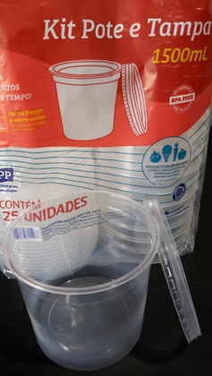 KIT POTE C/TAMPA 1500ML C/25UND