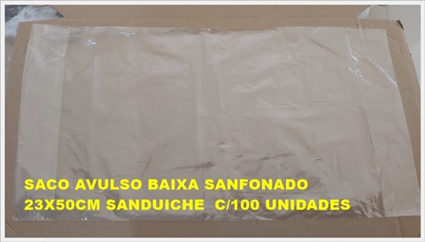 SACO AVULSO BAIXA SANF SANDUICHE 23X50 C/100UND