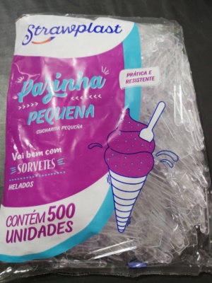 PAZINHA RETA PARA SORVETE COM 500 UNIDADES