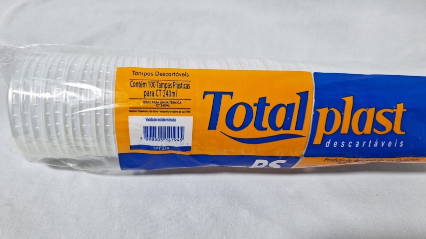 TAMPA COPO 240 ML TOTAL PLAST C100UND