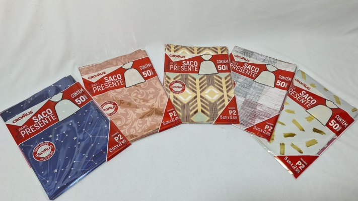 SACO METAL/PEROL 15X22CM CASUAL SORTIDO C/50UND