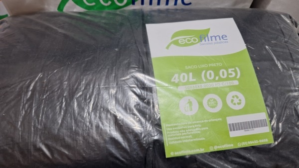 SACO DE LIXO 59X63 PRETO 40LT C/100UND