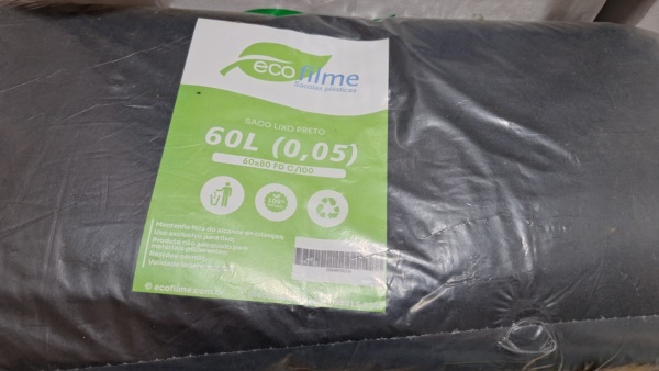 SACO DE LIXO 60X80CM PRETO 60LT C/100UND