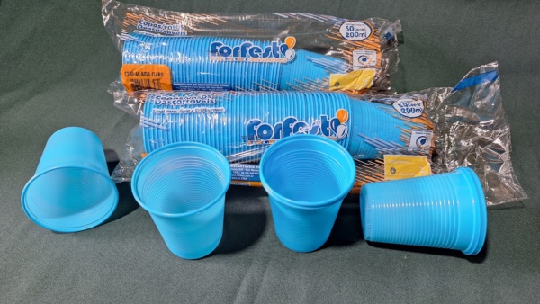 COPO PLASTICO 200 ML C/50 AZUL CLARO