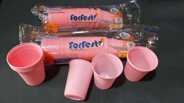 COPO PLASTICO 200 ML C/50 ROSA