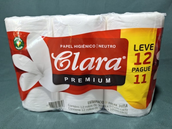 PAPEL HIGIENICO FOLHA DUPLA 12X30MTS CLARA