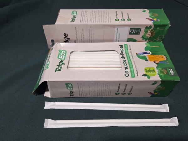 CANUDO PAPEL BRANCO 19,5CM  6 MM C/100 EMBALADO
