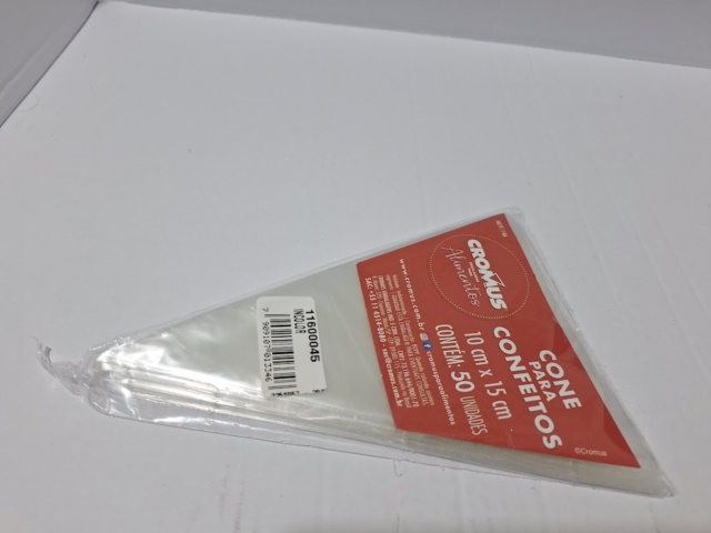 CONE INCOLOR 10*15CM C/50UND