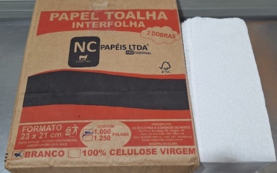 PAPEL TOALHA INTERFOLHADO   20X23CM NC C/1000FOLHA