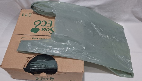 SACOLA RECICLADA VERDE 50X60 4KG ECOLOGICA