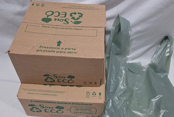 SACOLA RECICLADA VERDE 1,8KG ECOLOGICA