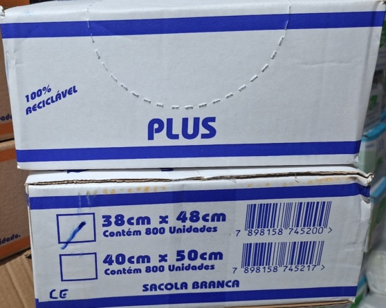 SACOLA 38X48CM PLUS 2,5MC /800 MB BRANCA