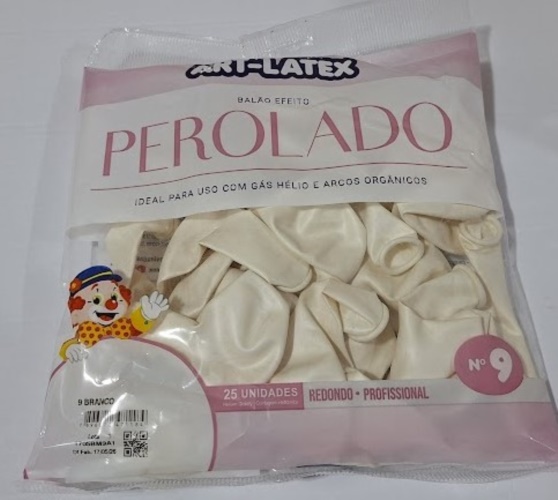 BAL�O N9 PEROLADO BRANCO C/25UND