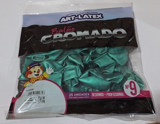 BAL�O N9 CROMADO VERDE C/25UND