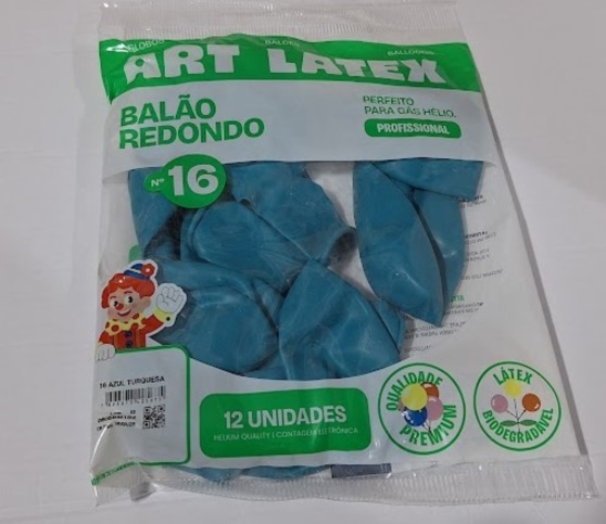 BAL�O N16 AZUL TURQUEZA C/12UND