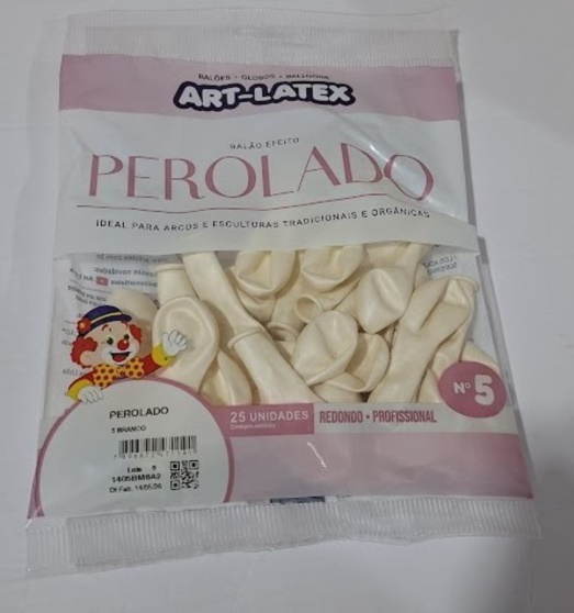 BAL�O N:5 PEROLADO BRANCO C/25UND
