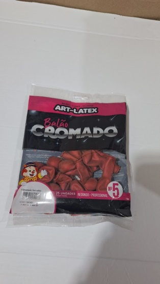 BAL�O N 5 CROMADO C/25 VERMELHO