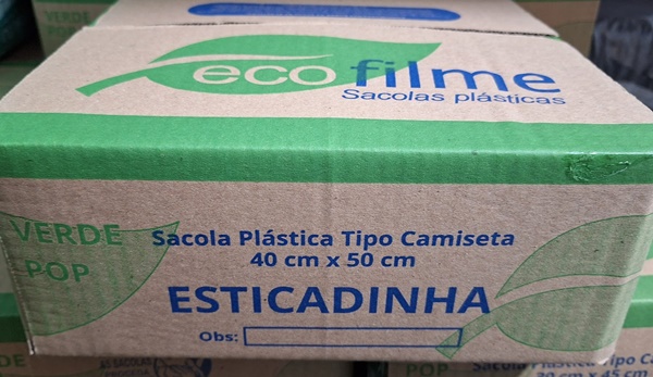 SACOLA VERDE MEDIA 40X50 CX 2,5 KG POLI FORT