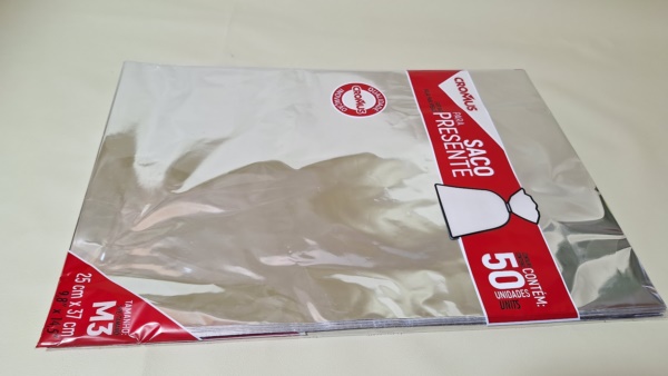 SACO METAL 25X37CM PRATA C/50UND