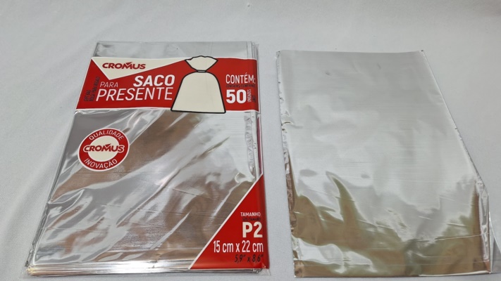 SACO METAL PRATA 15X22CM C/50UND