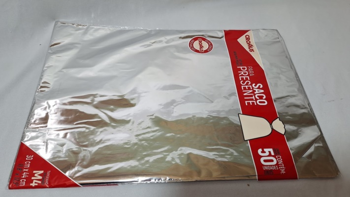SACO METAL PRATA 30X44CM C/50UND