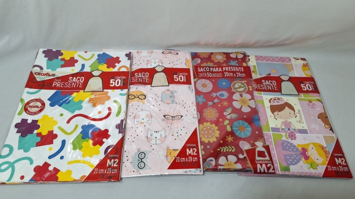 SACO METAL PEROL 20X29CM INFANTIL C/50 UND