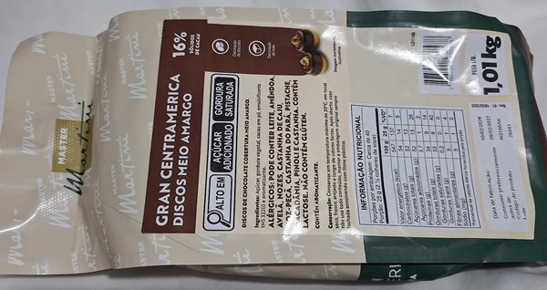 CHOCOLATE GRAN CENTRAME DISCOS MEIO AMARGO1,01KG