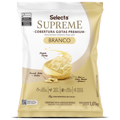 SUPREME GOTAS COBERTURA SACOR CHOCOLATE BRANCO 1KG