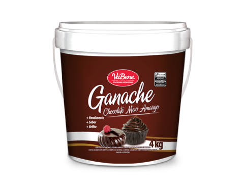 GANACHE SABOR CHOCOLATE MEIO AMARGO BALDE/4KG