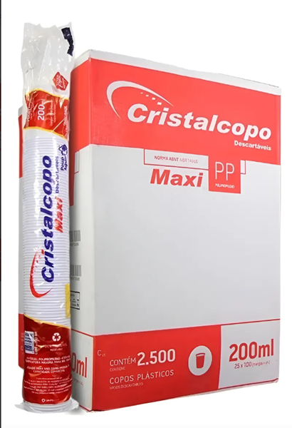 COPO PP 200ML C/100 UND CRISTAL COPO